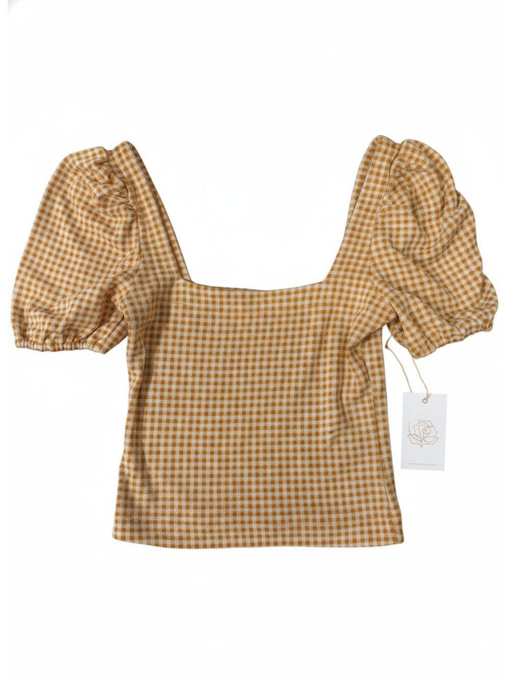 NWT Backyard Rose Carrie Gingham Top XS